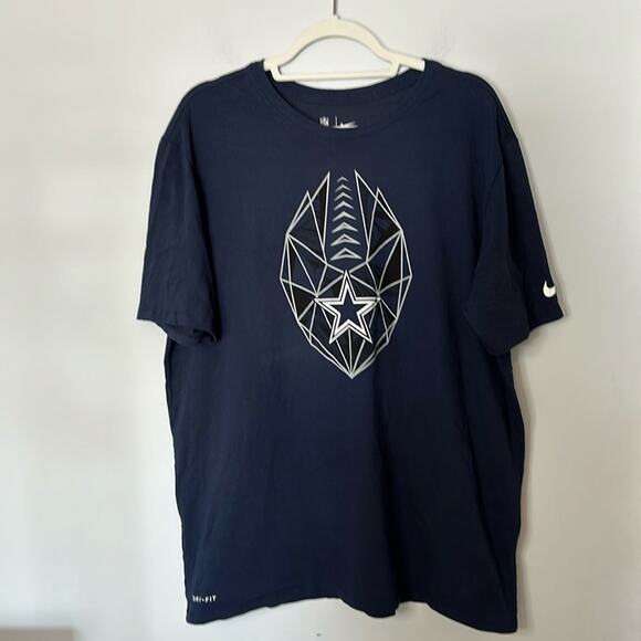 Nike Mens Dallas Cowboys T-shirt Size XL Navy Blue Short Sleeve NFL Dri-Fit Team - Picture 1 of 7